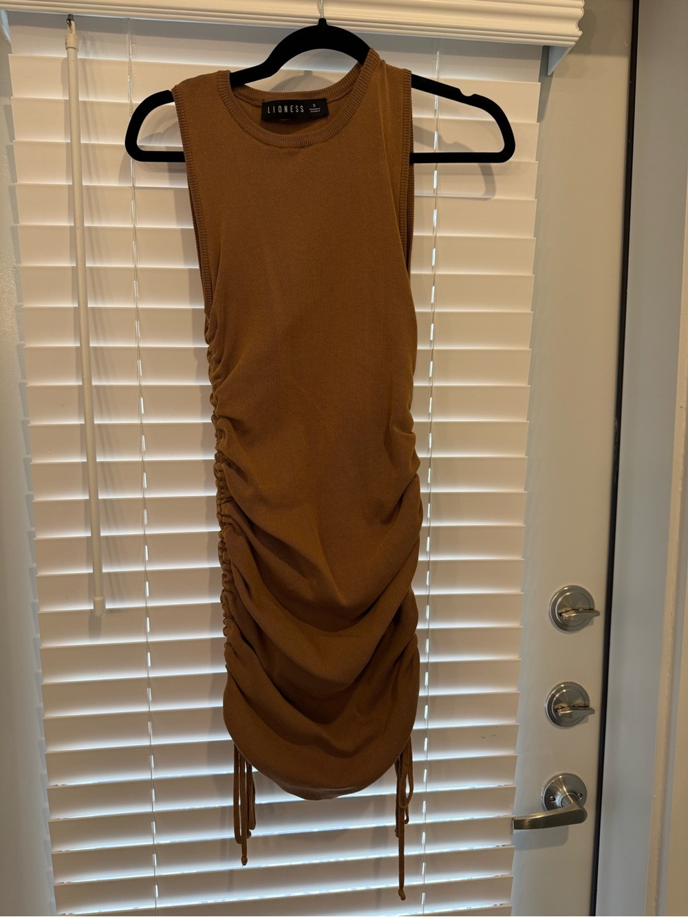 Lioness Knit Tank Dress in Camel
